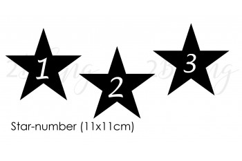 Iron-on transfer, Star-Number, 11 cm